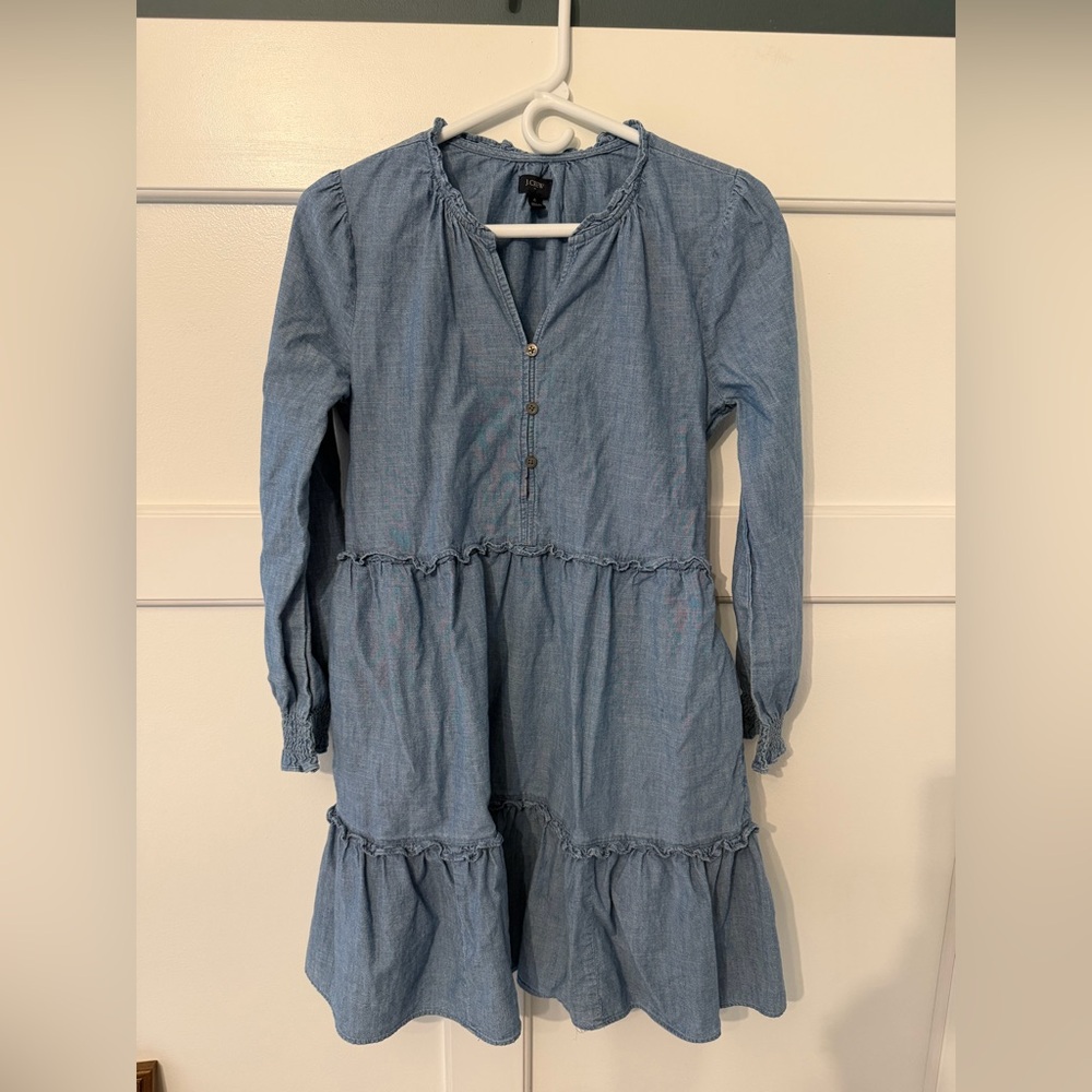 J. Crew Chambray Tiered Dress
